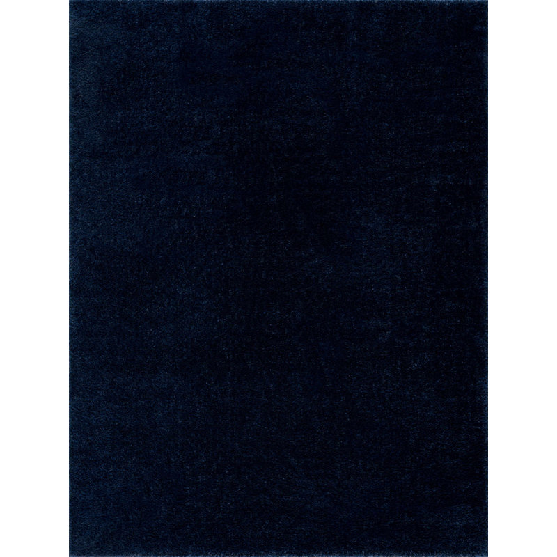 Jeffrey Performance Blue Plush Pile Area Rug, Rectangle 2' x 3'