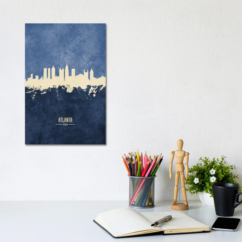 1 Piece Wrapped Canvas Wall Art, 20.32 cm H x 30.48 cm W, Blue/Beige