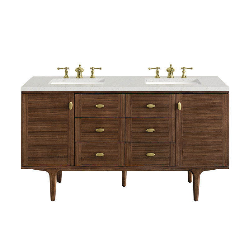 Amberly 60" Double Bathroom Vanity Set, Lime Delight, 8" Widespread