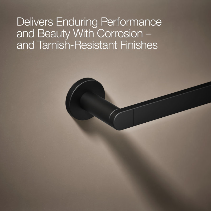 18" Wall Mounted Towel Bar, Matte Black, 30"W