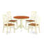 Ensemble de 5 pièces pour 5 pièces comprenant une table de cuisine ronde avec piédestal et 4 chaises de salle à manger, 36 po x 36 po, babeurre et cerise-1242389479-1242389478-1242389472