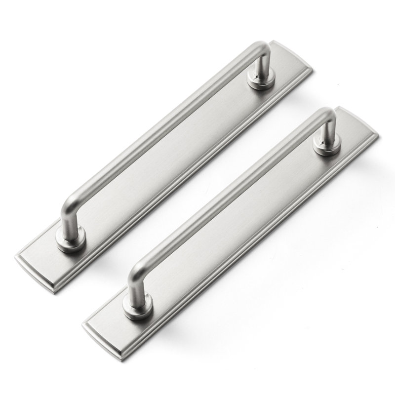 Poignée barre 5 po avec support G011 - nickel satiné, 5", Nickel satiné