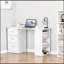 47" Modern Home Office Computer Desk Bookcase Combo Writing Table Workstation With 3 Drawer And Storage Shelf - White