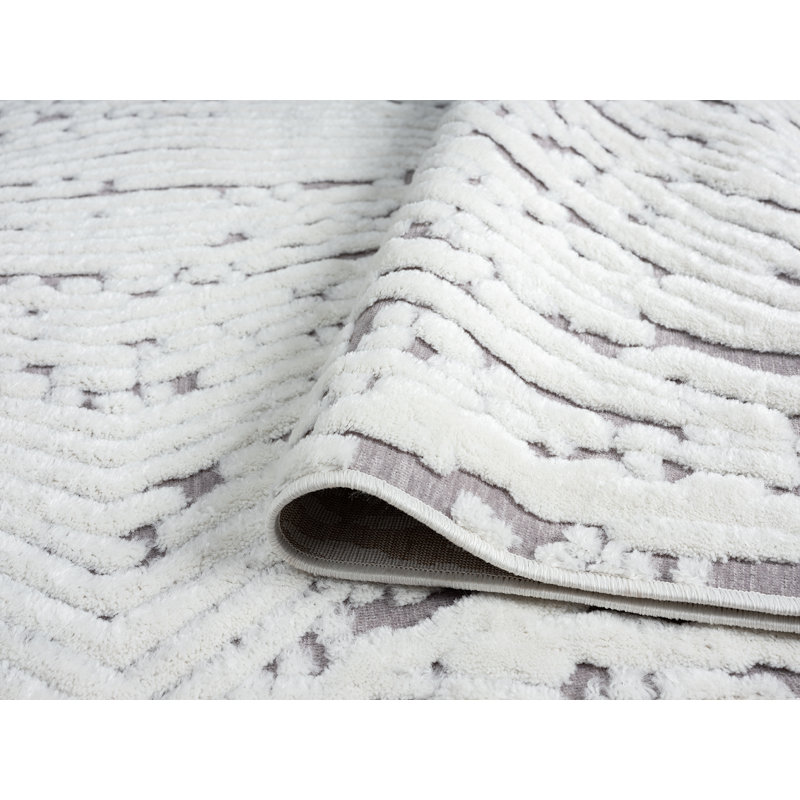Tapis abstrait blanc, Rectangle 5 pi x 8 pi