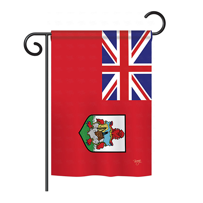 Drapeau de maison / jardin en polyester des 2 côtés Bermudes, H 40 po x l 28 po