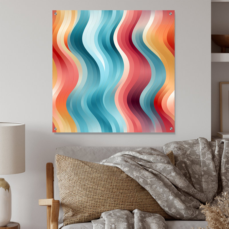 Cleva - Art mural abstrait en acrylique, H 30 po x l 30 po