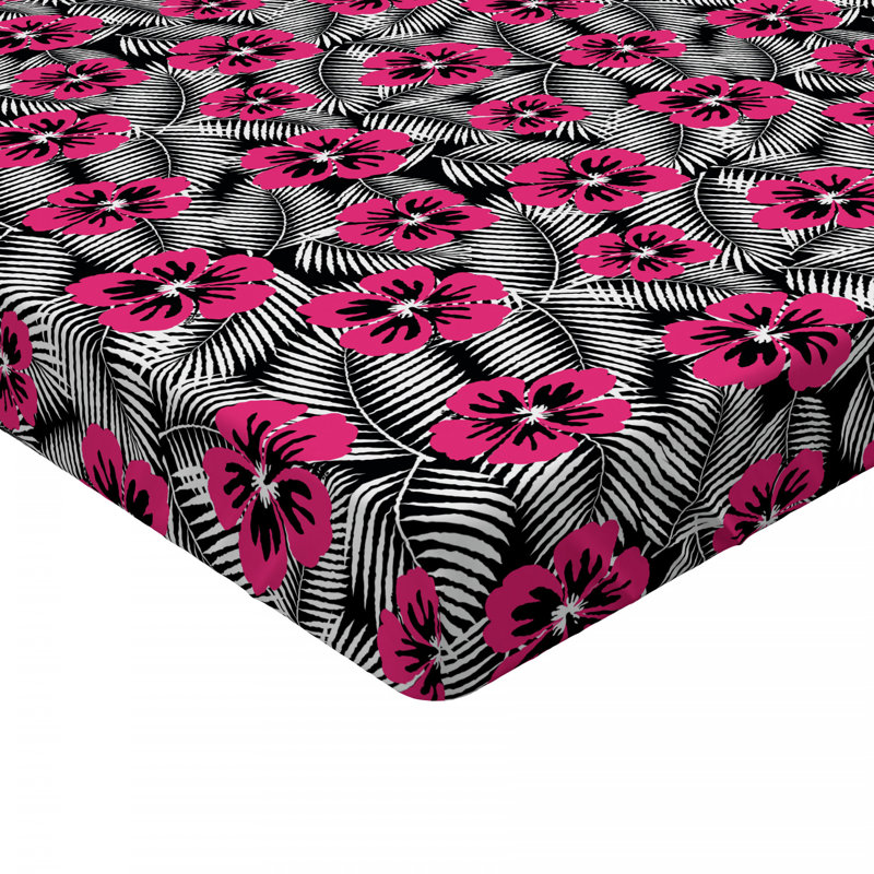 Microfiber Floral Fitted Sheet, Full Fitted Sheet