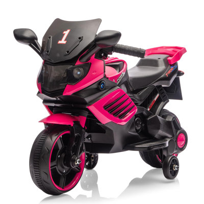 Moto électrique 6V pour enfants avec roues d'entraînement, phares à DEL et musique, jouet à piles pour les enfants de 3 à 6 ans