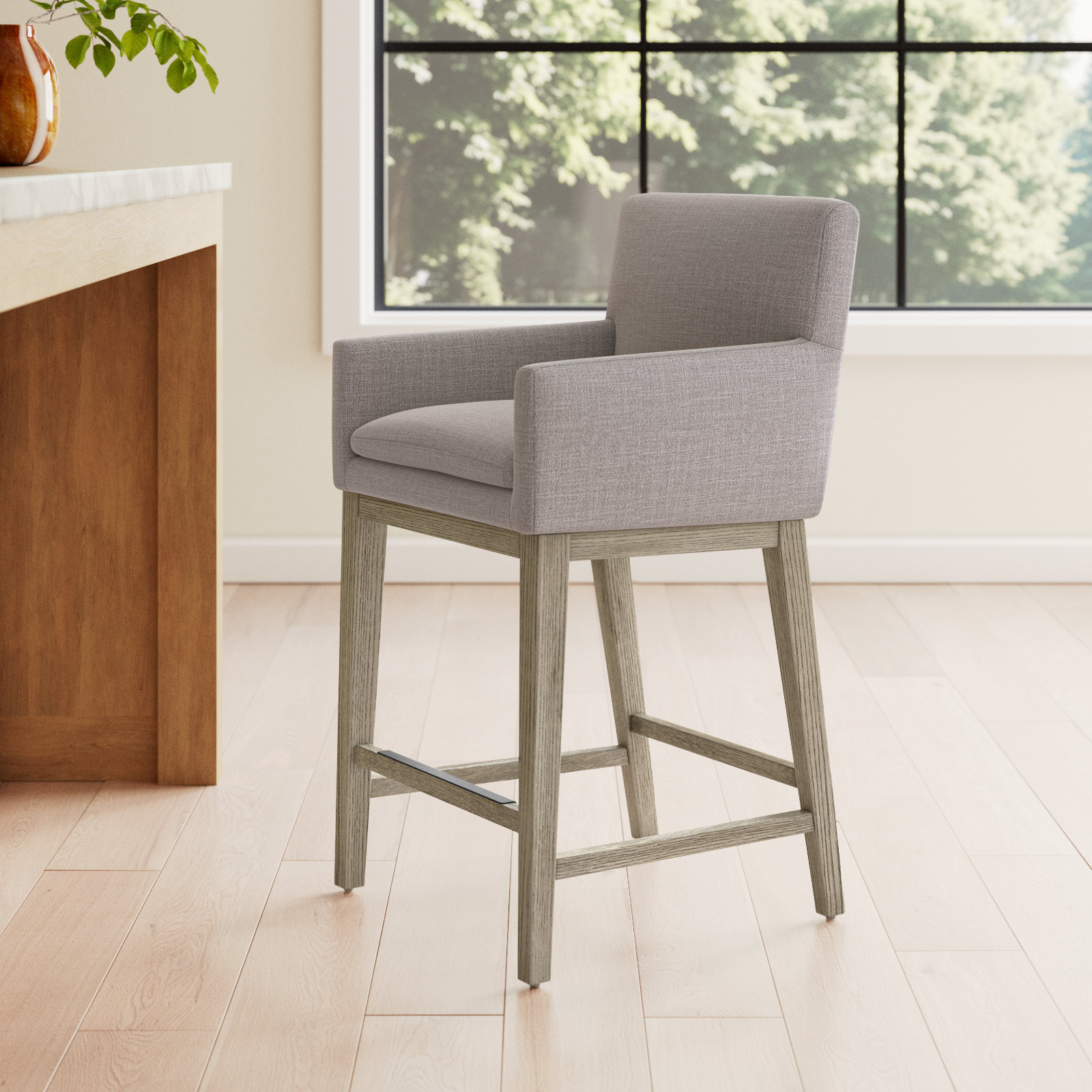 Bethea 26" Bar Stool, Effie Flint/Linen