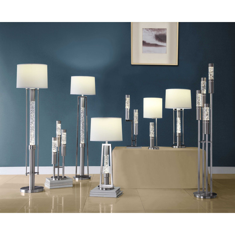 Lampe de table 32 "en nickel brossé Maggy, Oui