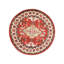 Tapis d'intérieur rond oriental en soie et laine rouge crème, noué à la main-1131441003