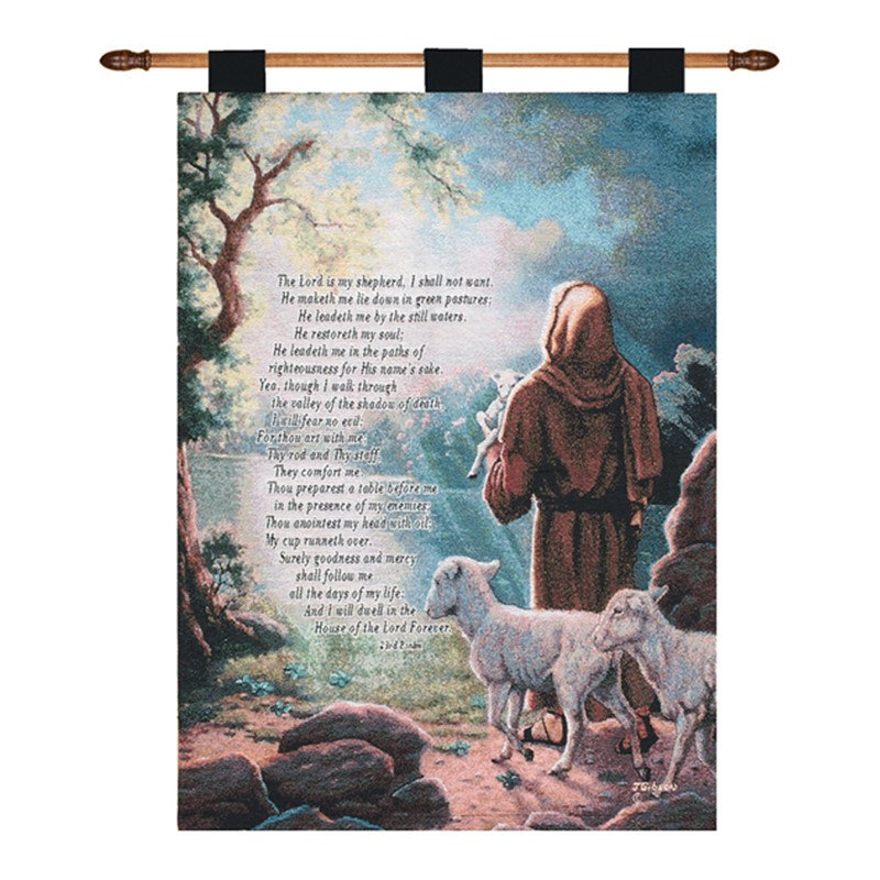  Tapisserie décorative en mélange de coton bleu 26 po x 36 po