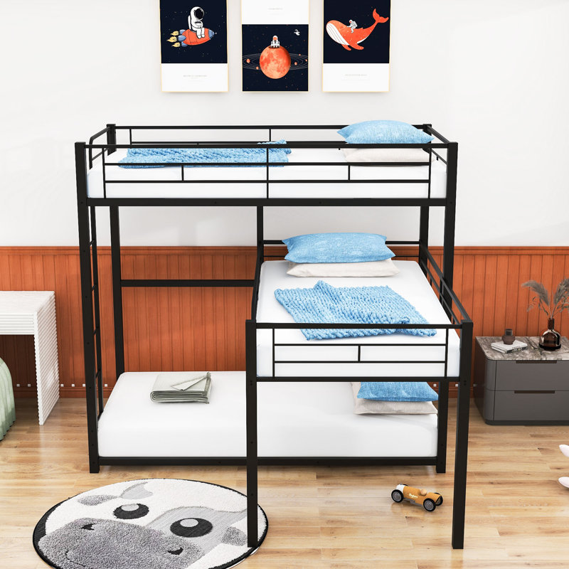 Juba Kids Twin Over Twin Over Twin Bunk Bed