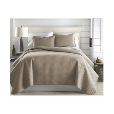  Taupe Microfiber 3 Piece Quilt Set