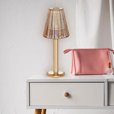 Lampe bougie en cristal avec abat-jour en verre 12 po Lya