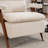 Mid Century Upholstered Arm Accent Chair with Solid Wood Legs-1884989261