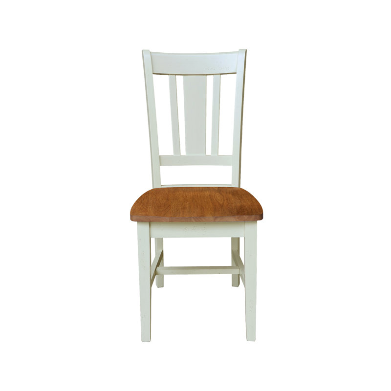 Evalyn Solid Wood Side Chair, Hickory/Shell