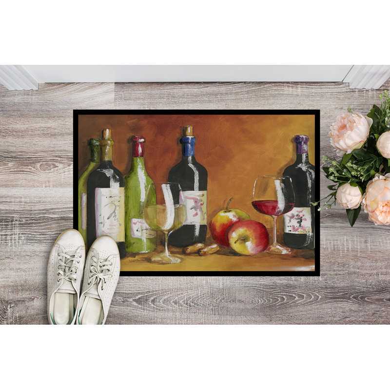 Paillasson d’extérieur antidérapant heacock Wine, Rectangle 2 pi x 3 pi