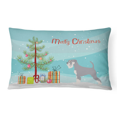  Coussin intérieur / extérieur Schnauzer Christmas