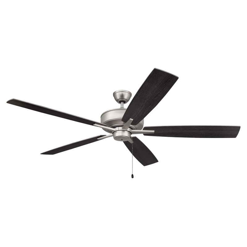 Super Pro 60" Fan 60'' Ceiling Fan, Brushed Satin Nickel/Black