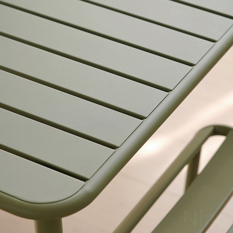Green Square Outdoor Patio Dining Table, Villa Open Air Table, Retro American Modern Simple Balcony Coffee Table, Waterproof