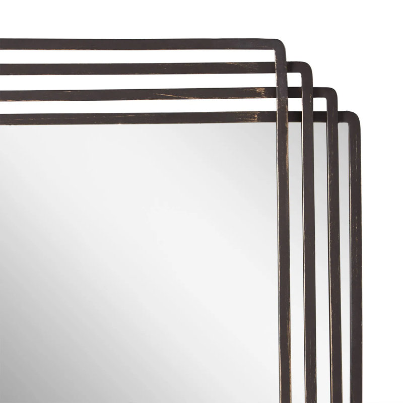 Sethfield Decorative Bathroom Vanity Mirror, Black Powder Coat