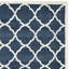 Tapis bleu / ivoire en laine / coton / latex touffeté à la main Carolene-1226196322