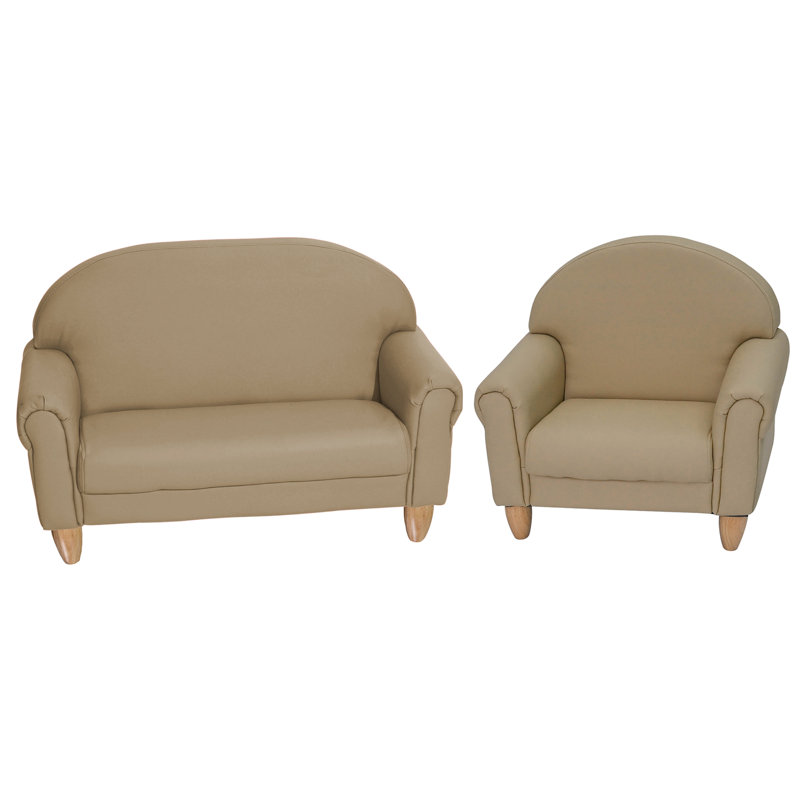 Ensemble fauteuil et canapé As We Grow - Noyer avec pattes noires, 3, Noyer