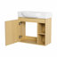 Meuble-lavabo mural avec lavabo en céramique et tablettes ouvertes-129865327-129865330
