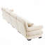 Canapé d'angle modulaire surdimensionné en velours ultra confortable avec pouf amovible, canapé d'angle avec accoudoirs rembourrés, canapé profond de style nuage-117939146-117939147