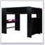 Lit superposé en bois avec bureau à hauteur réglable, garde-robe, grand espace de rangement et lumière RVB-431734688