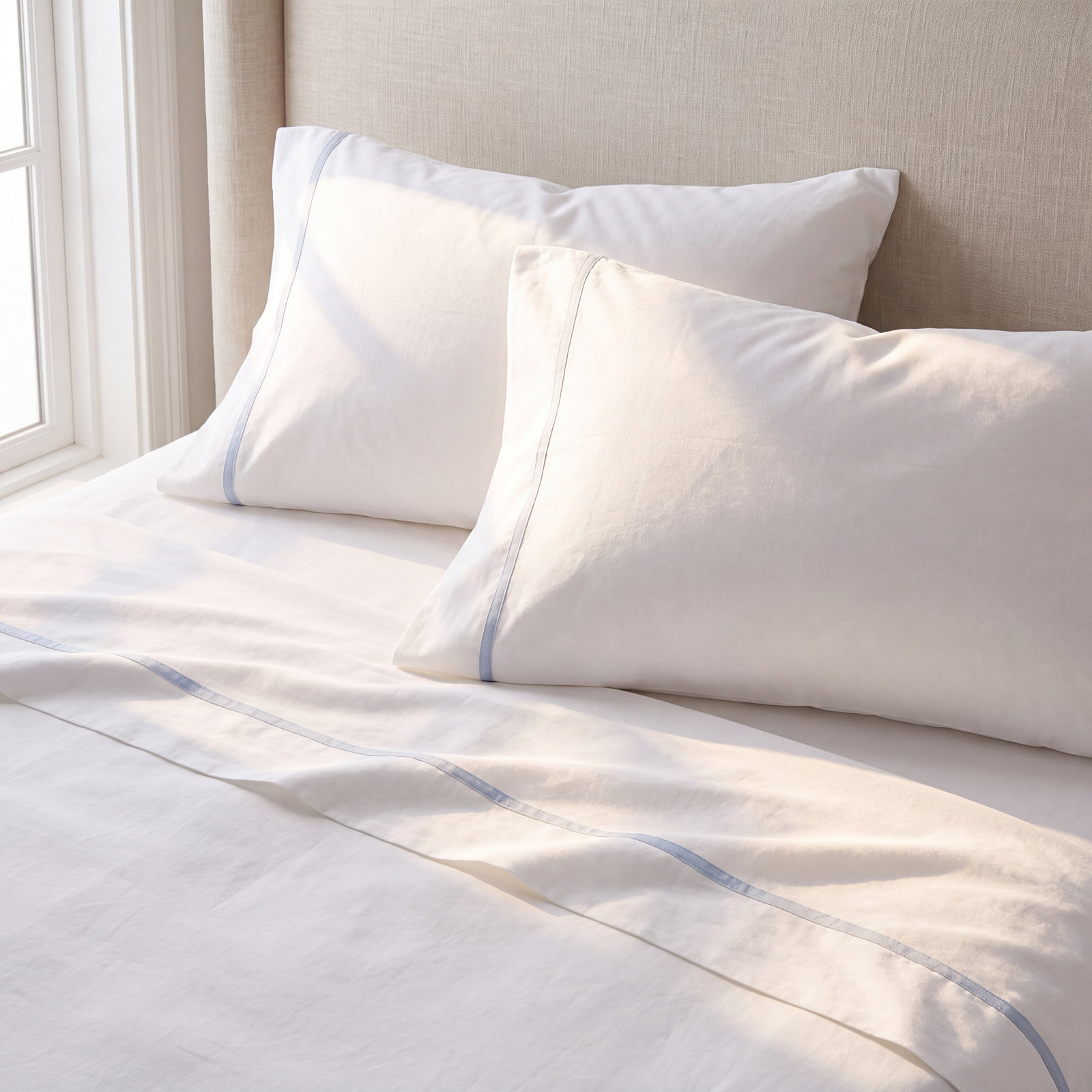 Langston Rayon From Bamboo Machine Woven Sheet Set, Twin Sheet Set + 1Pillowcase, French Blue
