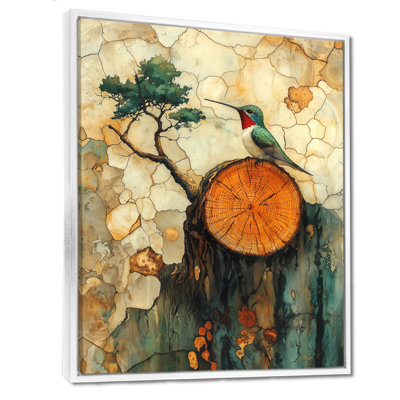 Gherardo abstrait colibri flottant Grace I - Art mural colibri pour le salon