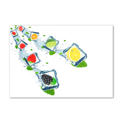 Fruit in Cubes 1 Piece Wrapped Canvas Wall Art