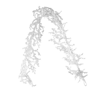 Guirlande de 5 pi avec brindilles glacées - décorations de Noël artificielles givrées, guirlande de Noël pour la maison, couronnes et centres de table, ensemble de 4