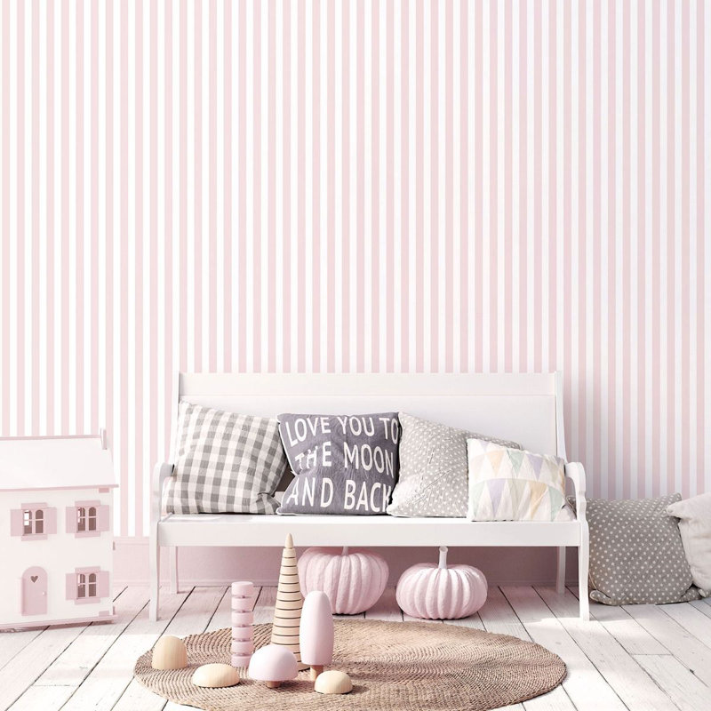 Deljan 10m x 53cm Matte Wallpaper Roll, Pink