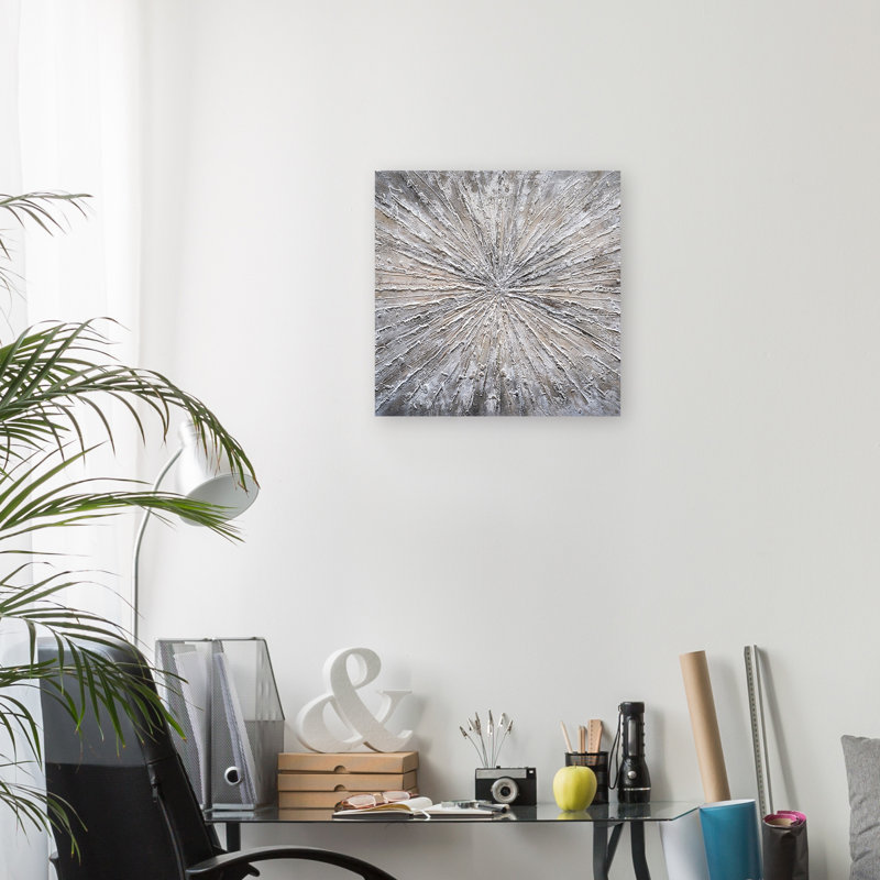 Abstrait - peinture sur toile tendue, H 20 po x l 20 po x P 1,5 po