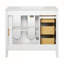 Meuble-lavabo de 36 po avec 2 portes à fermeture douce, armoire de rangement moderne à cadre en bois massif avec 3 tiroirs et lavabo en céramique-1129932800