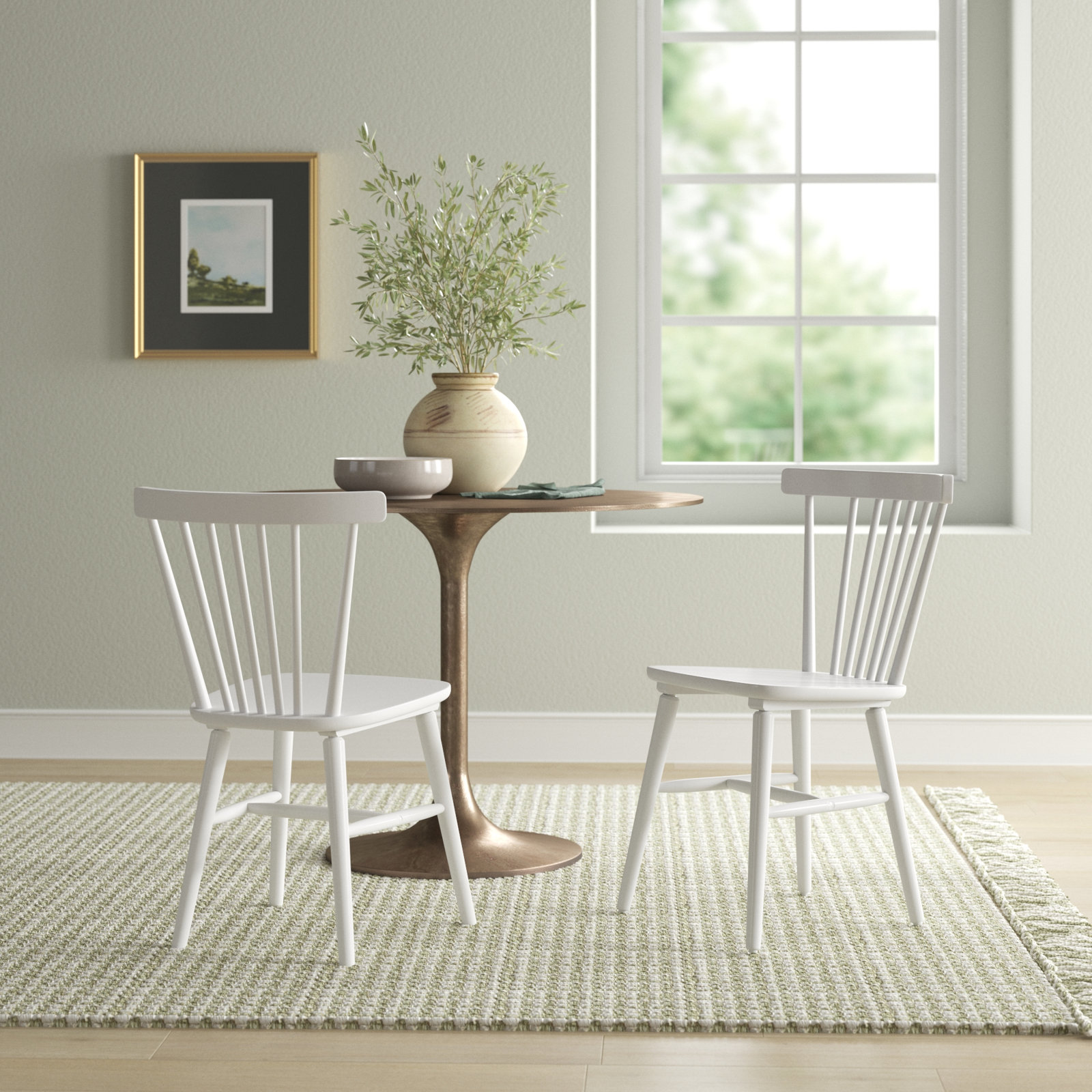 Antoya Solid Wood Dining Chair, Off-White