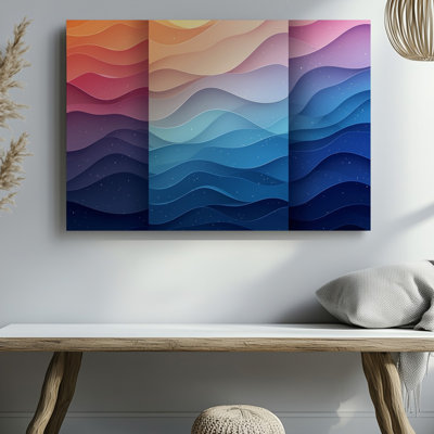 Canvas Create An Abstract Digital Artwork Featuring Smooth Flowing Layers Of Wall Art Colour That Transition Seamlessly From Vibrant Canvas Wall Art