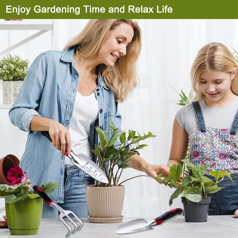 Aluminum  Garden Tools Set 3 Piece, Red