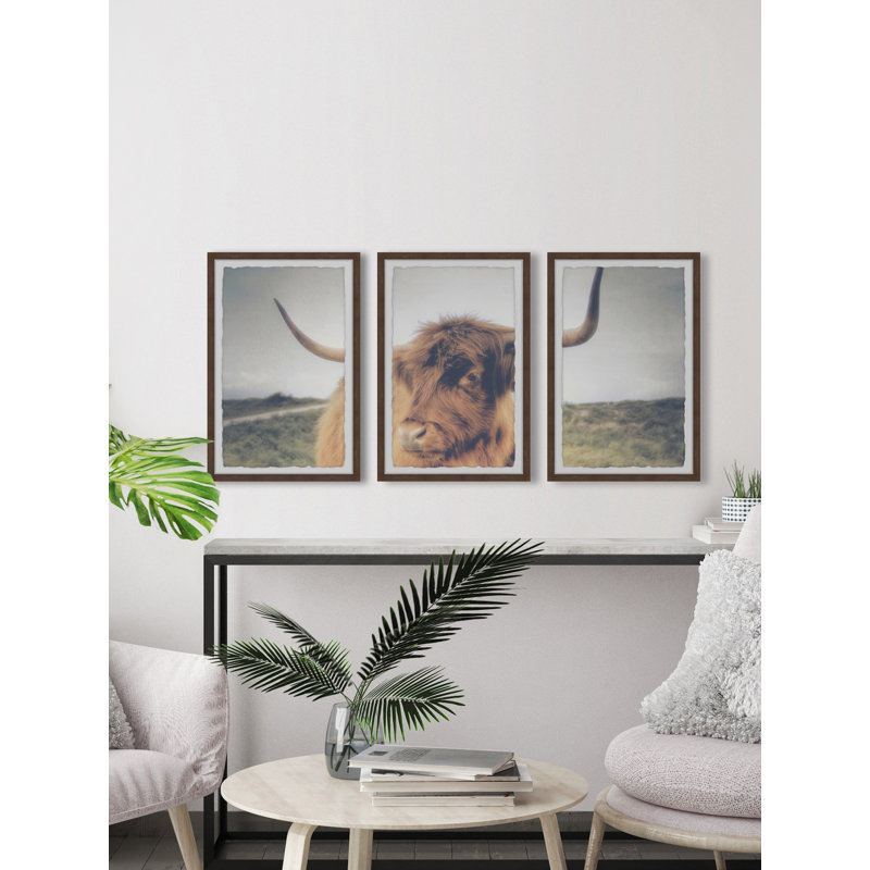 Cow's Eye View by Marmont Hill - 3 Piece Single Picture Frame Print, 91cm H x 61cm W x 3.81cm D