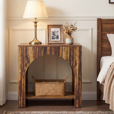 Wood Nightstand With Storage, Modern Night Stand For Bedroom, 27.56" W X 15.75" D X 25.59" H