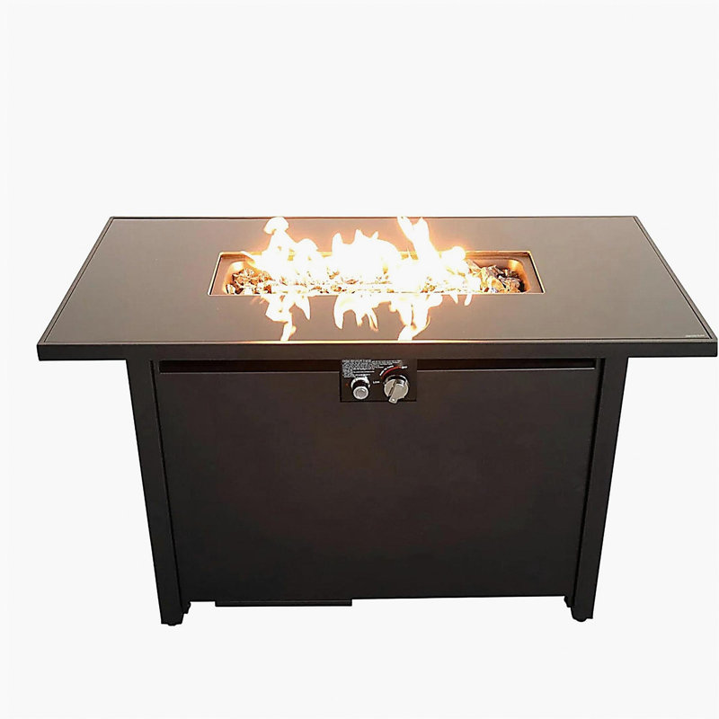 42'' Smoked Glass Metal Rectangular Pit