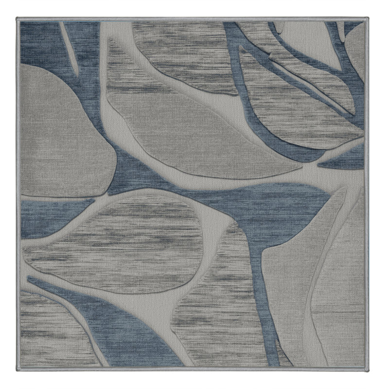 Machine Washable Abstract Brown Area Rug, Square 3'