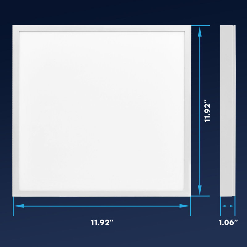 Slim Surface Mount Panel Light 5CCT 2700K-5000K Dimmable LED Panel Light 2200 Lumens Edge Lit Damp Rated ETL
