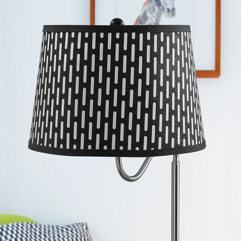 Madison 56 in. Modern LED Bedside Table Lamp with Fabric Drum Shade and Built-In USB Port