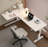 L-Shaped Hand-Crank Adjustable Height Desk-1346835364