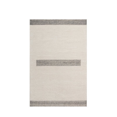 Tapis intérieur / extérieur crocheté à la main étain / ivoire 