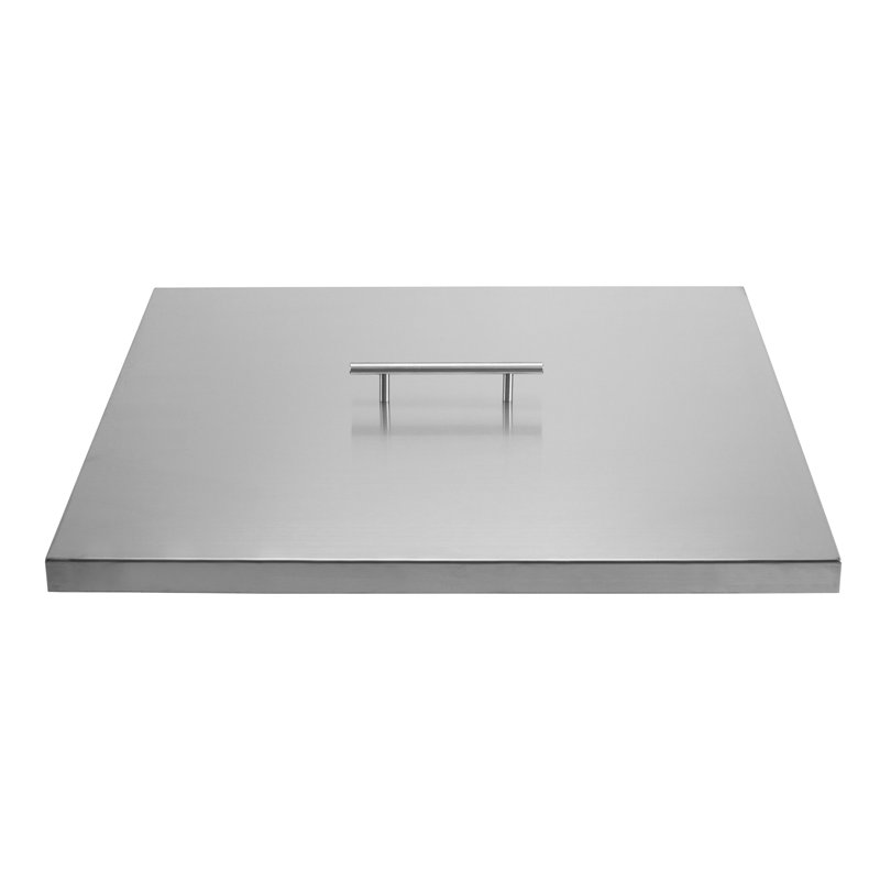 Couvercle de foyer en acier inoxydable pour foyers carrés, H 1,5 po x l 21 po x P 21 po